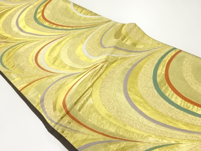 JAPANESE FUKURO OBI FOR FURISODE / WOVEN ABSTRACT SEIGAIHA